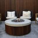 Prism Hardscapes - Hampton Round Concrete & Hardwood Fire Pit Bowl