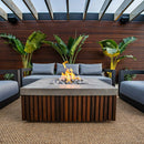 Prism Hardscapes - Manchester Square Concrete & Hardwood Fire Pit Table