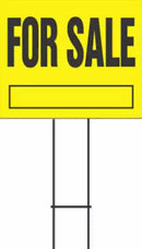 Hy-Ko Corrugated Plastic Lawn Sign With Mounting Bracket Black 20" X 24"
