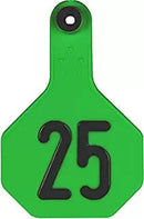 Y-Tex 3 Star Medium Cattle Id Ear Tags Green Numbered 1-25