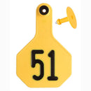 Y-Tex 3 Star Medium Cattle Id Ear Tags Yellow Numbered 51-75