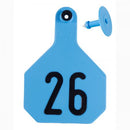 Y-Tex Large 4 Star Cattle Ear Tags Blue Numbered 26-50