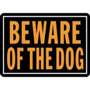 "Beware Of Dog" Sign, Hy-Glo Orange/Black Aluminum, 10 x 14-In.