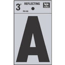 Address Letter, "A", Black Reflective Vinyl, Adhesive, 3-In.