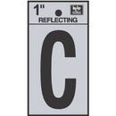 Address Letter, "C", Reflective, Black Vinyl Adhesive, 1-In.