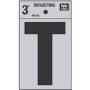 Address Letter, "T", Black Reflective Vinyl, Adhesive, 3-In.