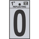 Address Letters, "O", Reflective Black/Silver Vinyl, Adhesive, 1-In.