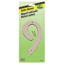 Address Number, Zinc With Satin Finish, 4-In., "9"