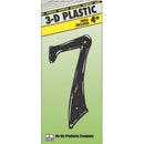 Address Numbers, "7", Black Plastic, Nail-In, 4-In.