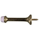 Doorstop, Wall-Mount, Rigid, Heavy-Duty, Bright Brass, 3-In., 2-Pk.