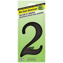 House Address Number "2", Black Die-Cast Aluminum, 3-1/2-In.