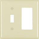 Ivory 1-Toggle & 1 Decorator Opening Nylon Wall Plate