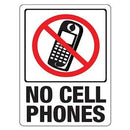 No Cell Phones Sign , 8.5 x 12-In.