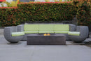 PyroMania Fire - Moderne Rectangle Concrete Fire Pit Table