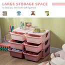 Qaba 3 Tier Kids Storage Unit, 6 Drawer -Pink