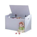 Austin Wooden Toy Box/Bench With Safety Hinged Lid - White
