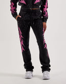 Red Fox Stacked Studded Flame Fleece Sweatpants