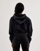 Red Fox Studded Heart Flame Cropped Fleece Full-Zip Hoodie