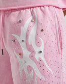 Red Fox Vintage Wash Fleece Rhinestone Shorts