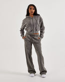 Red Fox Studded Cropped Fleece Full-Zip Hoodie