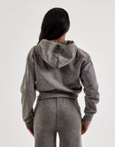 Red Fox Studded Cropped Fleece Full-Zip Hoodie
