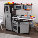 Uptown Wooden Play Kitchen and 30-Piece Play Food Accessories - Espresso