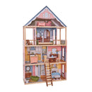 Charlotte Classic Wooden Dollhouse With 15-Piece Accessories