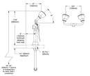Bradley S19-465EFW Deck Mount Eyewash Hand-Held Drench Hose, Double