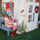 Modern Outdoor Wooden Playhouse With Picnic Table, Mailbox & Outdoor Grill - White