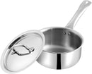 Vinod Smart Triply Stainless Steel Extra Deep Saucepan 18cm (2.2 Liter) With Lid