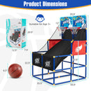 Kids Arcade Basketball Game Set With 4 Basketballs and Ball Pump