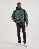 Smoke Rise Layered Fleece Sporty Jersey Hoodie