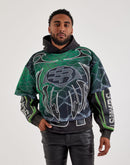 Smoke Rise Layered Fleece Sporty Jersey Hoodie
