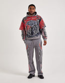 Smoke Rise Layered Fleece Sporty Jersey Hoodie