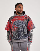 Smoke Rise Layered Fleece Sporty Jersey Hoodie
