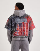 Smoke Rise Layered Fleece Sporty Jersey Hoodie