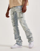 Smoke Rise Utility Pocket Stacked Denim Jeans