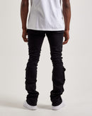 Smoke Rise Utility Pocket Stacked Flare Denim Jeans