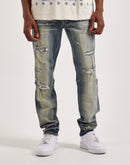 Smoke Rise Distressed Slim Denim Jeans