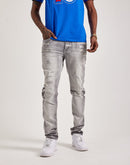 Smoke Rise Vintage Washed Slim Distressed Denim Jeans