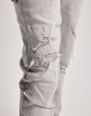 Smoke Rise Vintage Washed Slim Distressed Denim Jeans
