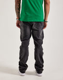 Smoke Rise Wave Effect Straight Distressed Denim Jeans