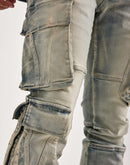 Smoke Rise Utility Pocket Stacked Cargo Denim Jeans
