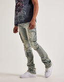 Smoke Rise Utility Pocket Stacked Cargo Denim Jeans