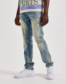 Smoke Rise Vintage Slim Knicking Distressed Denim Jeans