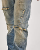 Smoke Rise Distressed Stacked Denim Jeans