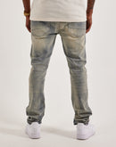 Smoke Rise Distressed Knee Burst Slim Denim Jeans