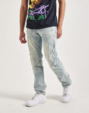 Smoke Rise Vintage Bleach Effect Distressed Slim Denim Jeans