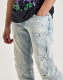 Smoke Rise Vintage Bleach Effect Distressed Slim Denim Jeans