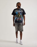 Smoke Rise Flame Applique Shorts